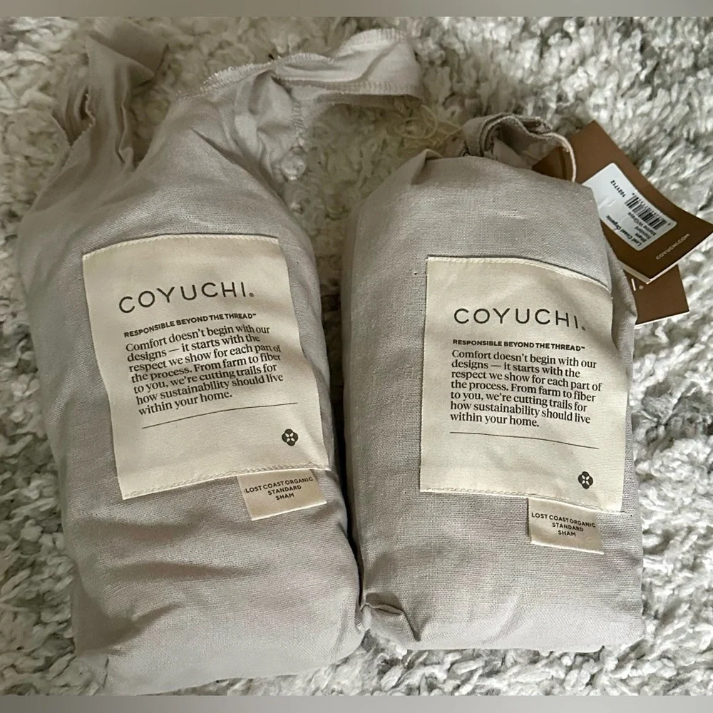 RARE 🎸COYUCHI NWT LOST COAST DECORATIVE ORGANIC PILLOW COVERS (2)— Standard